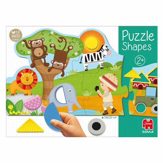 Jumbo Spiele GOULA Puzzle Formen, Kinderpuzzle, Holzpuzzle, Legespiel, Kinder, 13 Teile, 53439