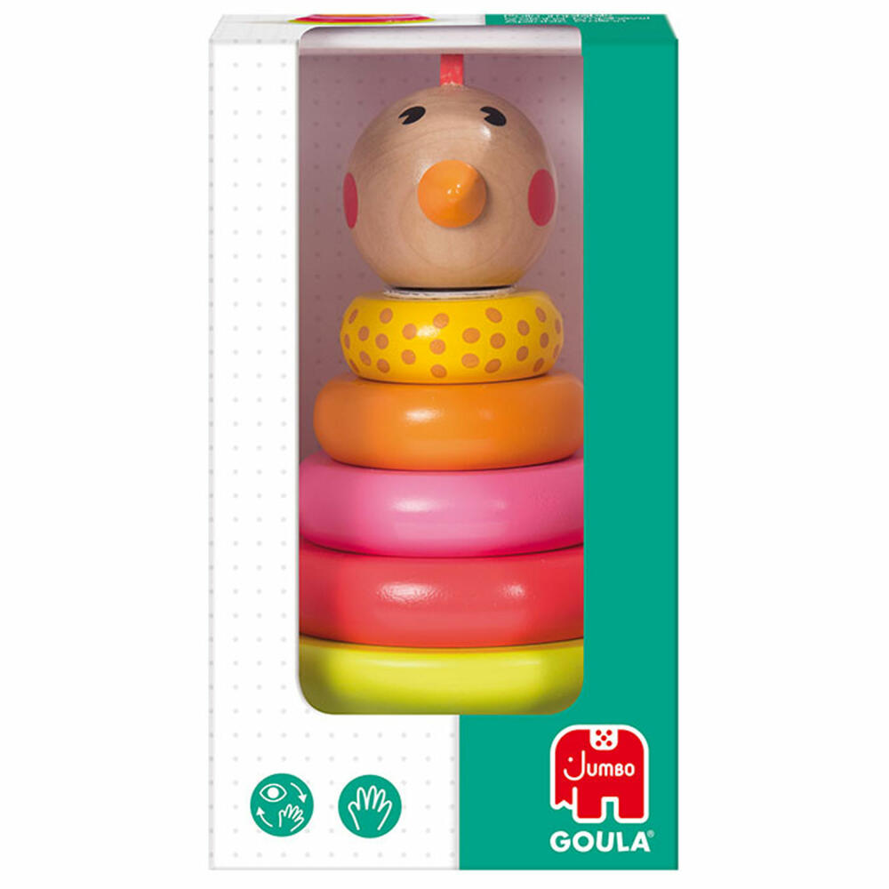 Jumbo Games GOULA Stacking Chicken, Stacking Toy, Stacking Game, Children's Toy, Stacking Tower, Wood, 53457