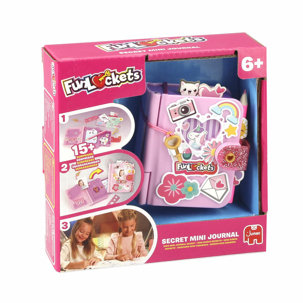 Jumbo Spiele Funlockets Geheimes Mini-Tagebuch, mit Schloss, Notizbuch, Kinder, ab 6 Jahren, S22250FR1