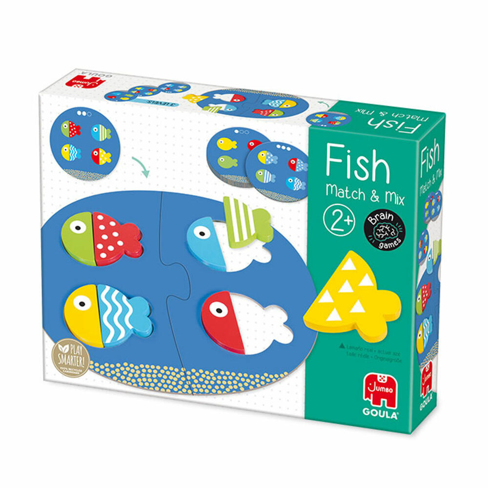 Jumbo Games GOULA Fish Match &amp; Mix, Educational Game, Children's Toys, Wooden Toys, Children's Toys, 53476