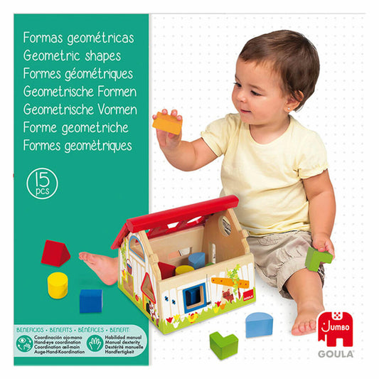 Jumbo Spiele GOULA Bauernhof geometrische Formen, Steckspiel, Zuordnungsspiel, Holz Spielzeug, 55220
