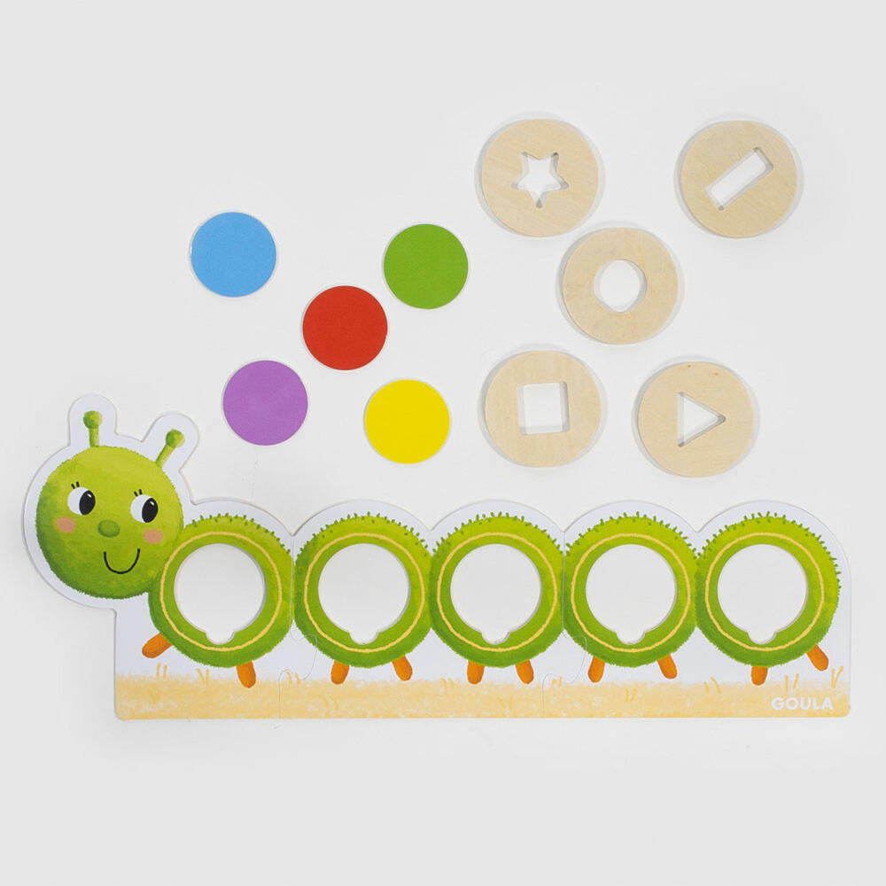 Jumbo Games GOULA Caterpillar, Learning Colors and Shapes, Educational Game, Children's Game, Children's Toy, 53477