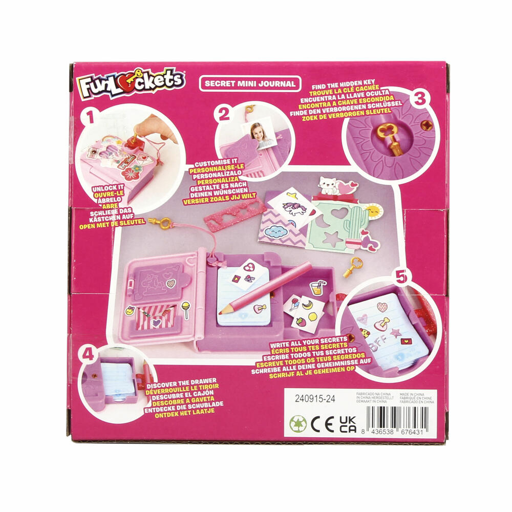 Jumbo Spiele Funlockets Geheimes Mini-Tagebuch, mit Schloss, Notizbuch, Kinder, ab 6 Jahren, S22250FR1