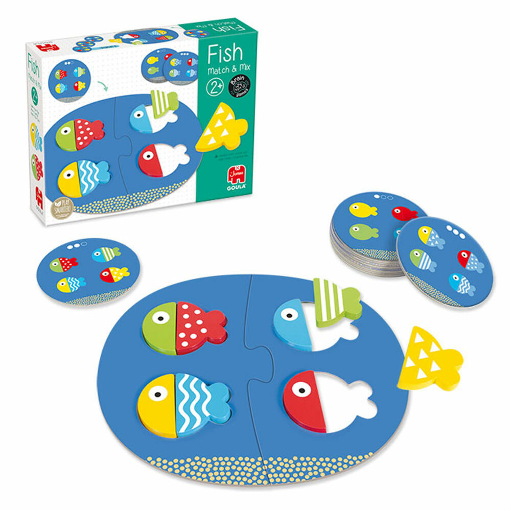 Jumbo Games GOULA Fish Match &amp; Mix, Educational Game, Children's Toys, Wooden Toys, Children's Toys, 53476