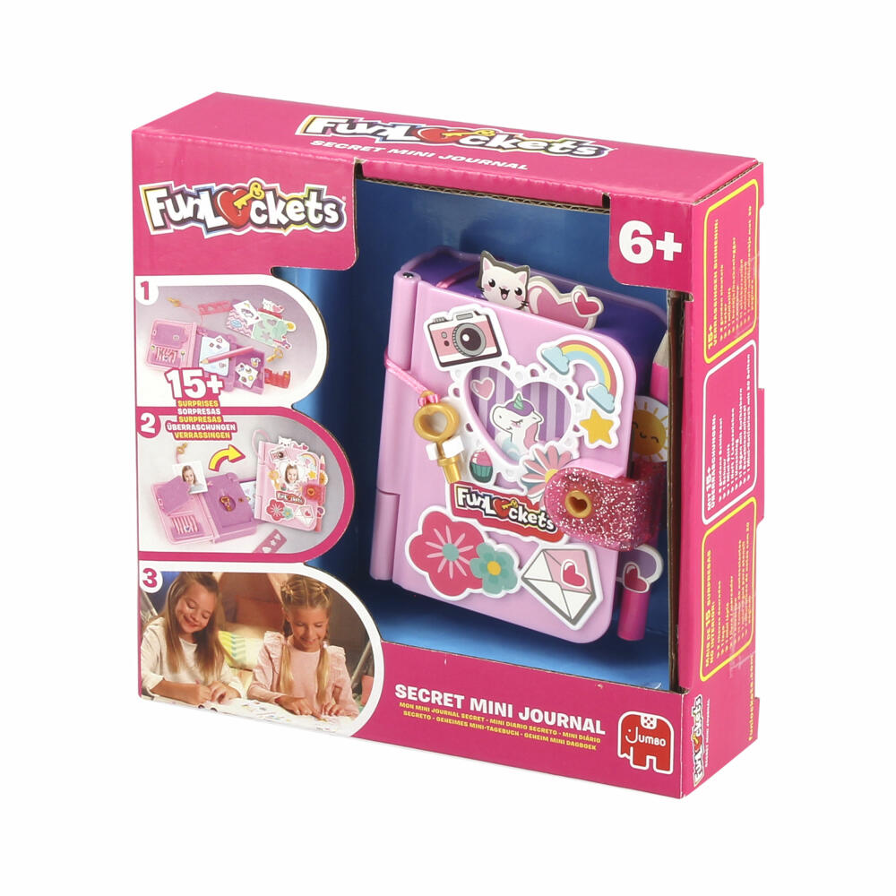 Jumbo Spiele Funlockets Geheimes Mini-Tagebuch, mit Schloss, Notizbuch, Kinder, ab 6 Jahren, S22250FR1