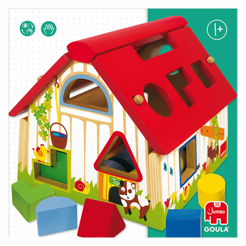 Jumbo Games GOULA Farm geometric shapes, plug-in game, matching game, wooden toy, 55220