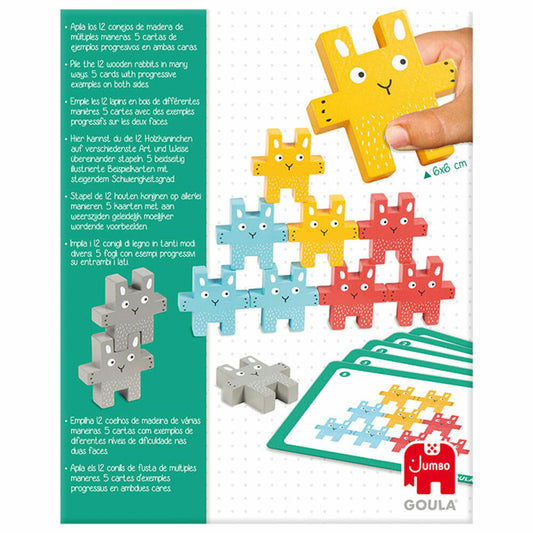 Jumbo Spiele GOULA Stapelspiel Kaninchen, Stapelspielzeug, Holzspielzeug, Kinder Spielzeug, Holz, 55243