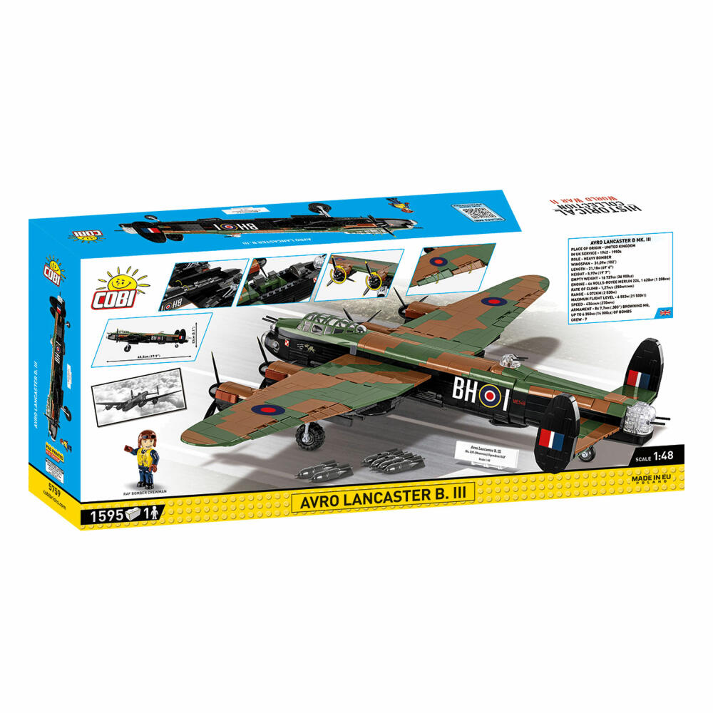 COBI Klemmbausteinset Avro Lancaster B MK. III, WW2 Flugzeug, 1595 Teile, 5759