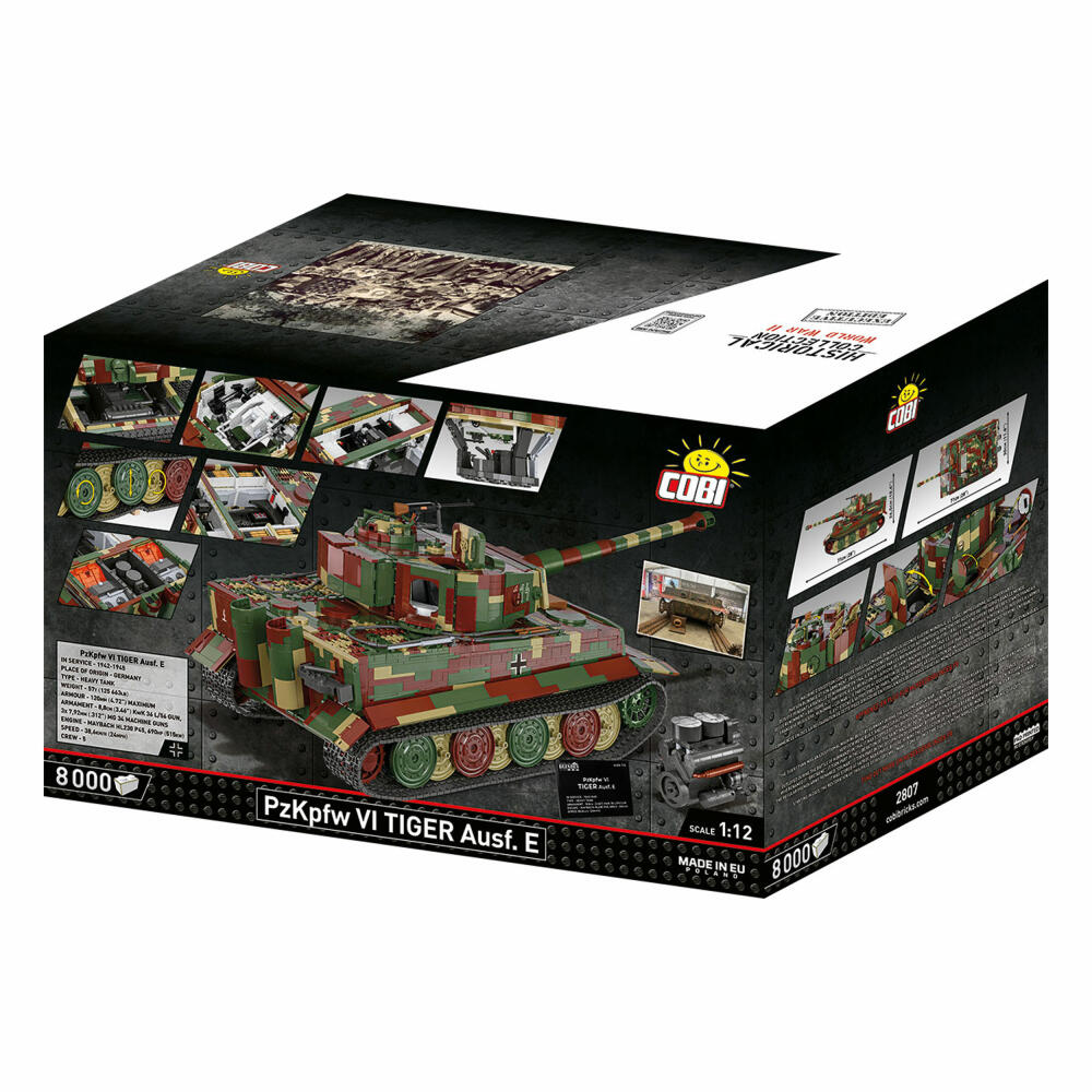 COBI Klemmbausteinset Pz.Kpfw. VI Tiger 2 in 1 Executive Edition, WW2 Panzer VI, 8000 Teile, 2807