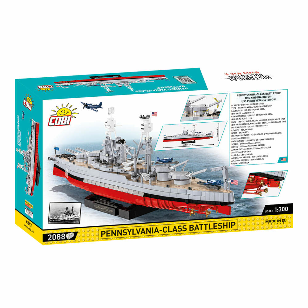 COBI Klemmbausteinset Pennsylvania Class Battleship 2 in 1 Arizona / Pennsylvania Executive Edition, 2088 Teile, 4842