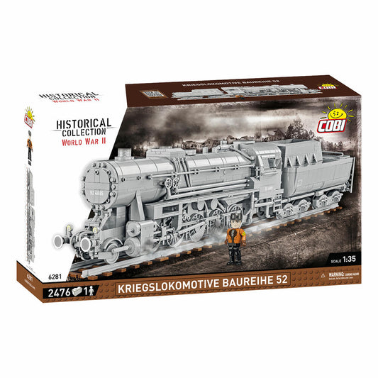 COBI Klemmbausteinset Kriegslokomotive Baureihe 52, WW2 Eisenbahn, 2476 Teile, 6281