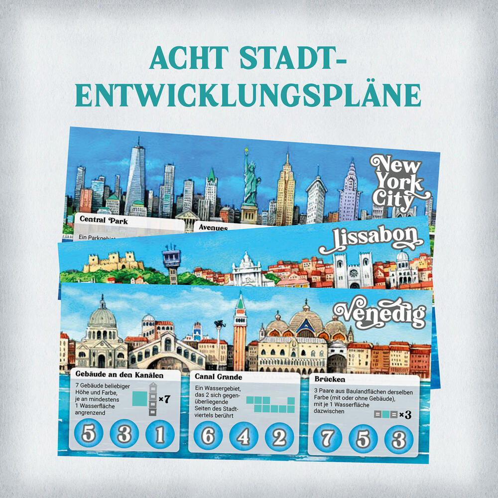 KOSMOS Cities, Strategiespiel, Gesellschaftsspiel, Bettspiel, ab 10 Jahren, 685096