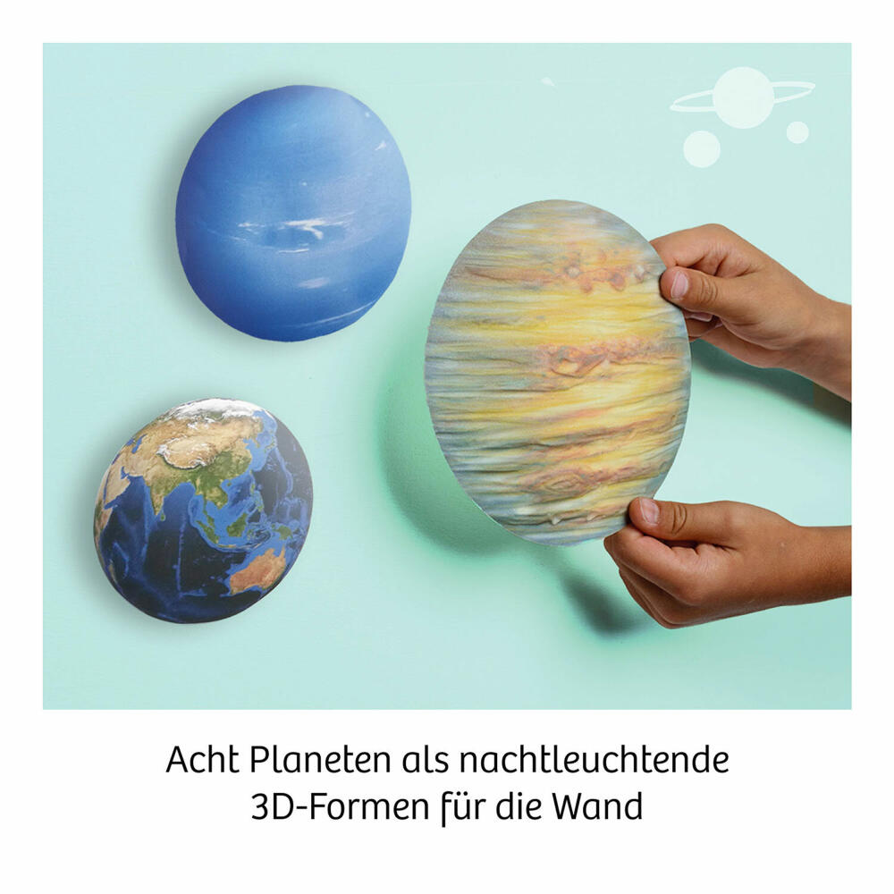 KOSMOS Nachtleuchtende Planeten, Experimentierkasten, Wandsticker, Sticker, ab 6 Jahren, 654269