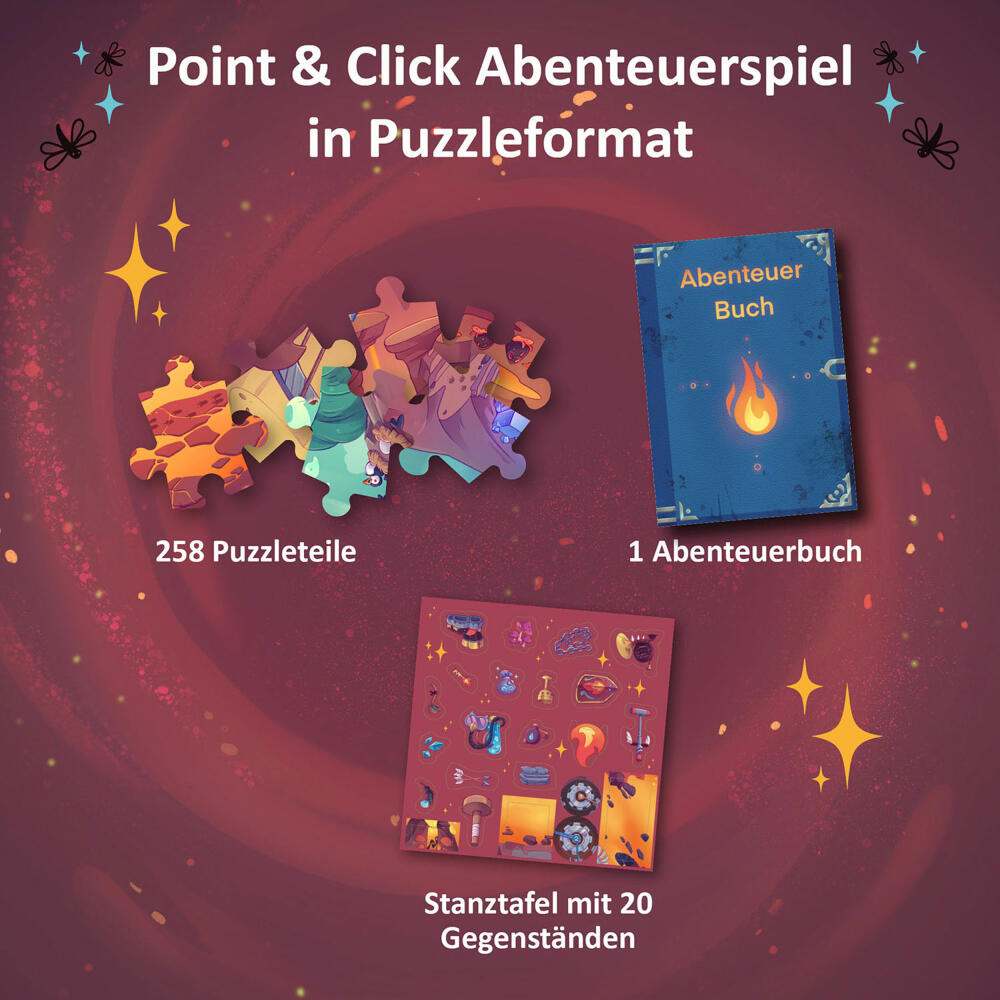 KOSMOS Adventure Puzzle In den Tiefen des Vulkans, Point & Click-Spiel, Abenteuerspiel, ab 8 Jahren, 684853