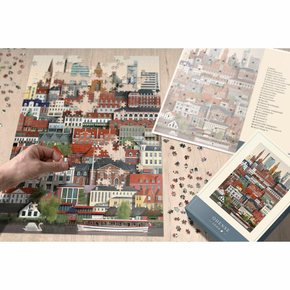 Martin Schwartz Puzzle Odense, Städtepuzzle Dänemark, 50 x 70 cm, 1000 Teile, MS0609