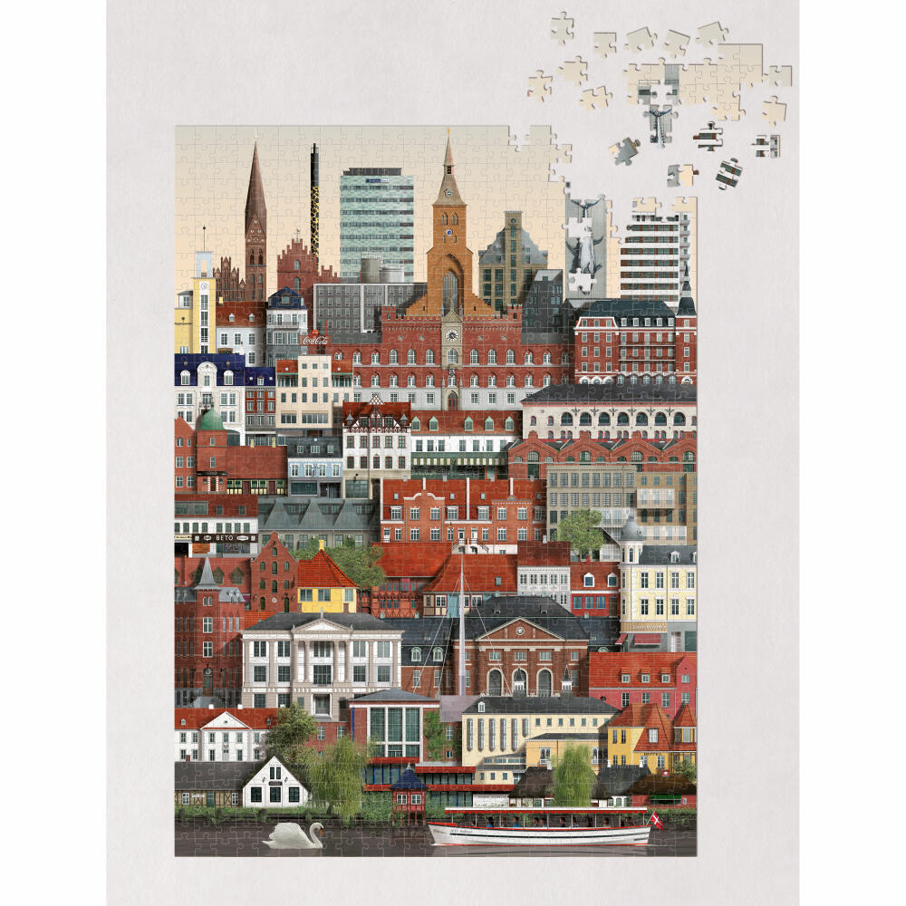 Martin Schwartz Puzzle Odense, Städtepuzzle Dänemark, 50 x 70 cm, 1000 Teile, MS0609