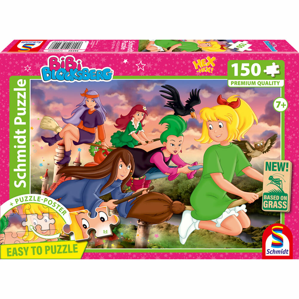 Schmidt Spiele Bibi Blocksberg Hexenrennen, Puzzle, Kinderpuzzle, 150 Teile, ab 7 Jahren, 56542