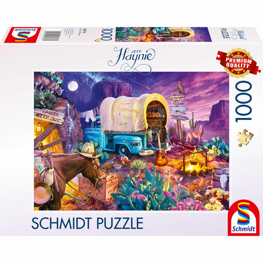 Schmidt Spiele Romantisches Wildwest-Camping, Jeff Haynie, Puzzle, Erwachsenenpuzzle, 1000 Teile, 58576
