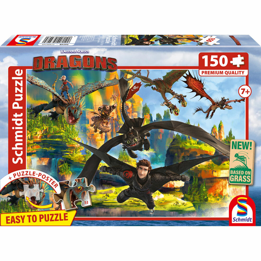 Schmidt Spiele Dragons Fliegende Drachen, Puzzle, Kinderpuzzle, 150 Teile, ab 7 Jahren, 56548