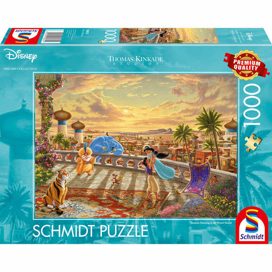 Schmidt Spiele Disney Jasmine Dancing in the Desert Sunlight, Thomas Kinkade, Puzzle, Erwachsenenpuzzle, 1000 Teile, 58032