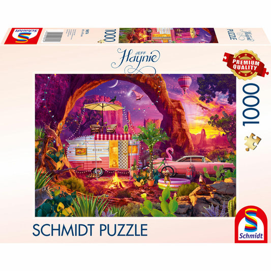 Schmidt Spiele Camping-Paradies in der Wüste, Jeff Haynie, Puzzle, Erwachsenenpuzzle, 1000 Teile, 58574