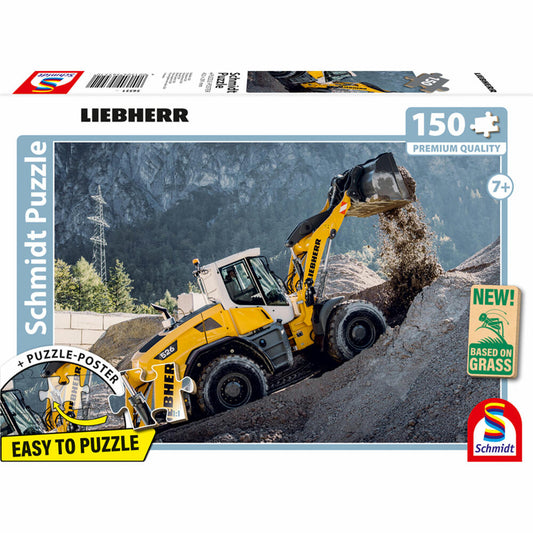 Schmidt Spiele Liebherr Radlader L526, Puzzle, Kinderpuzzle, 150 Teile, ab 7 Jahren, 56551