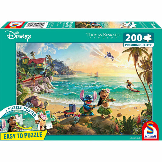 Schmidt Spiele Disney Lilo & Stitch, Thomas Kinkade, Puzzle, 200 Teile, Graspappe, 56557