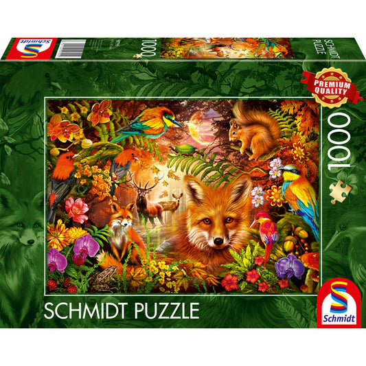 Schmidt Spiele Blüten, Fell und Federn, Puzzle, Erwachsenenpuzzle, Standard, 1000 Teile, 59795