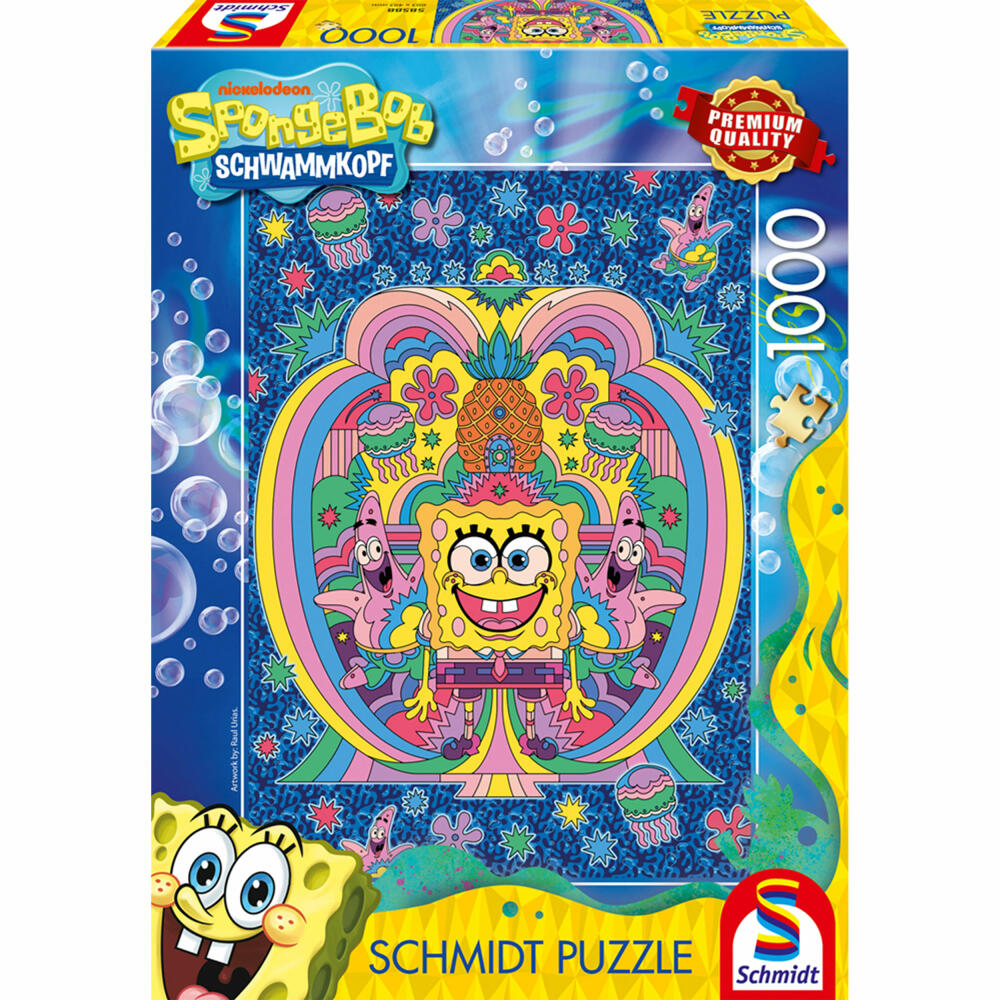 Schmidt Spiele SpongeBob Hommage an SpongeBob, Paramount, Puzzle, Erwachsenenpuzzle, 1000 Teile, 58588