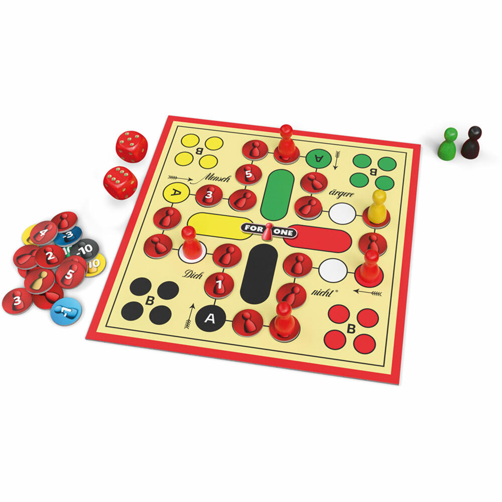 Schmidt Spiele For One Mensch ärgere Dich nicht, 1 Personen Spiel, Brettspiel, ab 8 Jahren, 49470
