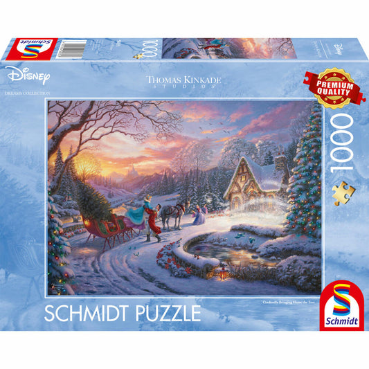 Schmidt Spiele Disney Cinderella Bringing Home for Christmas, Thomas Kinkade, Puzzle, Erwachsenenpuzzle, 1000 Teile, 58035