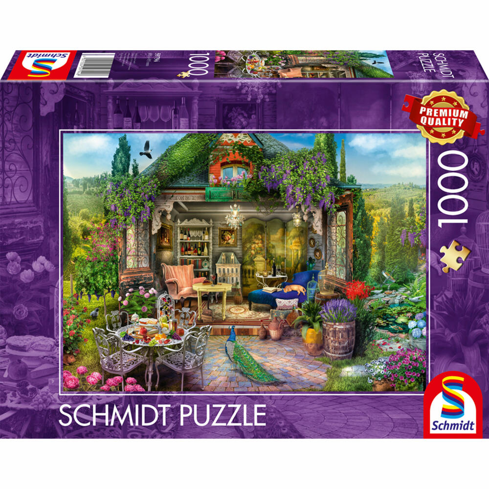 Schmidt Spiele Gartenhausglück in den Weinbergen, Puzzle, Erwachsenenpuzzle, Standard, 1000 Teile, 59794