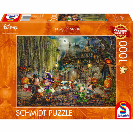 Schmidt Spiele Disney Mickey & Minnie Halloween Fun, Thomas Kinkade, Puzzle, Erwachsenenpuzzle, 1000 Teile, 58033