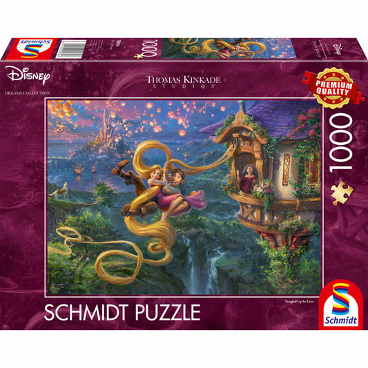 Schmidt Spiele Disney Rapunzel Tangled up in Love, Thomas Kinkade, Puzzle, Erwachsenenpuzzle, 1000 Teile, 58034