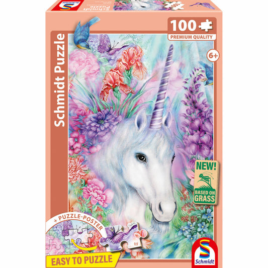 Schmidt Spiele Sanfte Einhornschönheit, Puzzle, Kinderpuzzle, 100 Teile, ab 6 Jahren, 56530