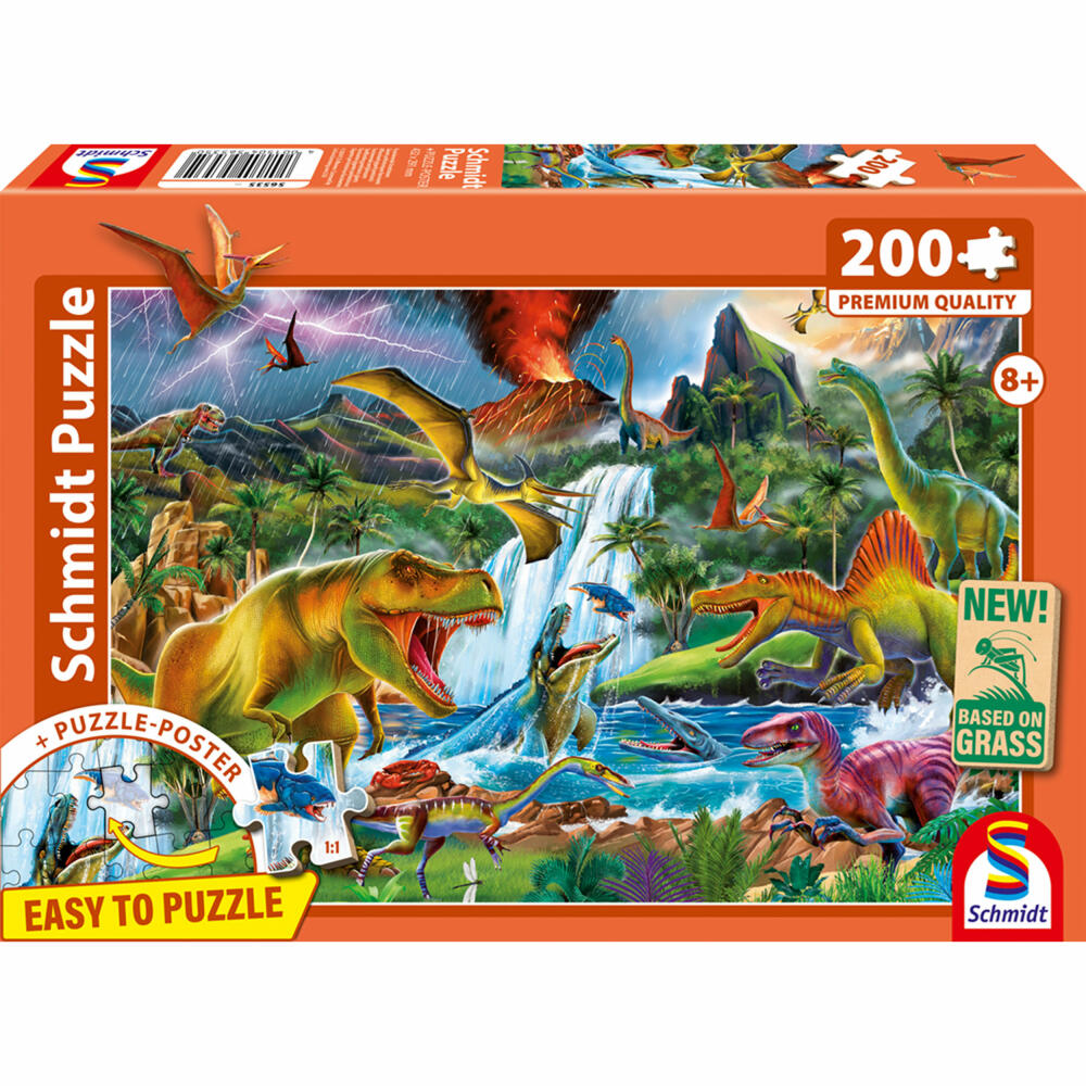 Schmidt Spiele Faszinierende Urzeitriesen, Puzzle, Kinderpuzzle, 200 Teile, ab 8 Jahren, 56535