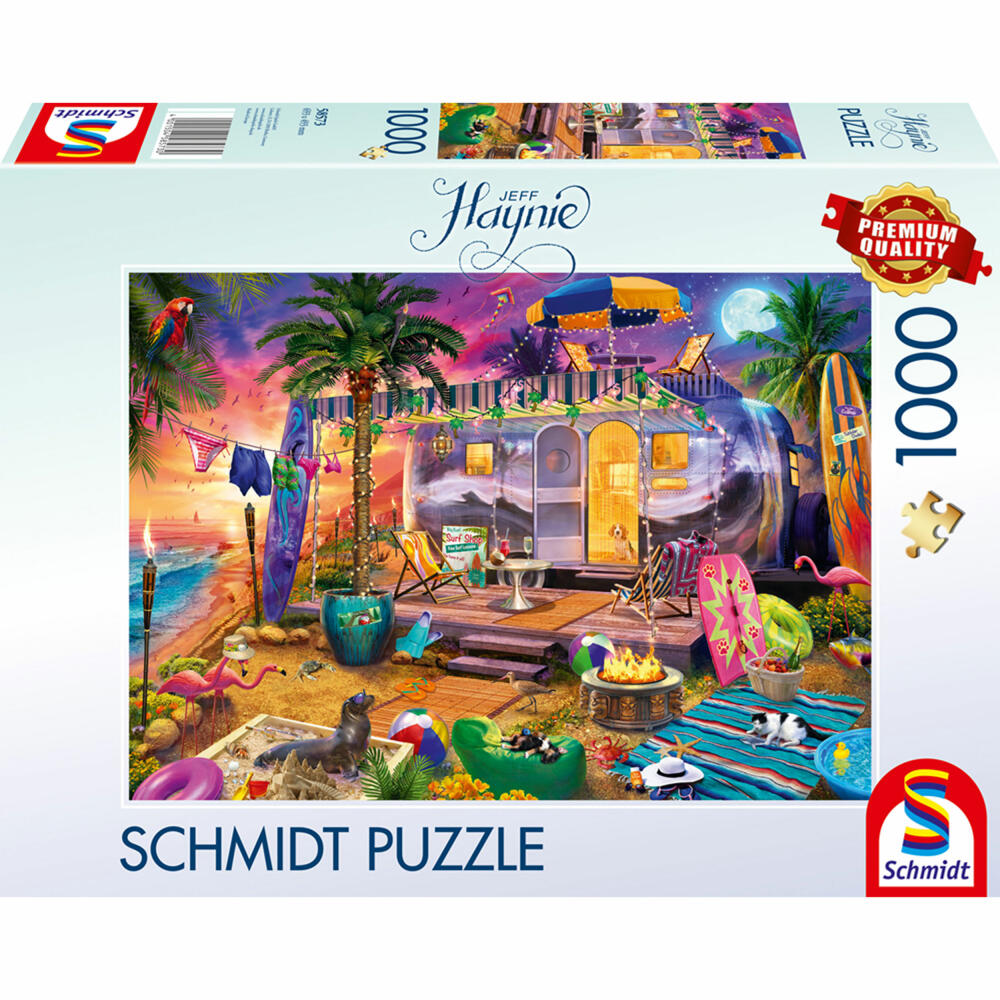 Schmidt Spiele Mit dem Wohnwagen am Meer, Jeff Haynie, Puzzle, Erwachsenenpuzzle, 1000 Teile, 58573