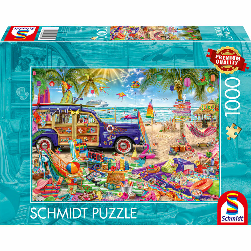 Schmidt Spiele Sonnige Auszeit am Strand, Puzzle, Erwachsenenpuzzle, Standard, 1000 Teile, 59793