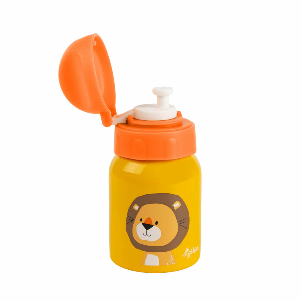 sigikid Trinkflasche Löwe, Kindertrinkflasche, Kinder Flasche, Wasserflasche, Edelstahl, Gelb, 250 ml, 25115