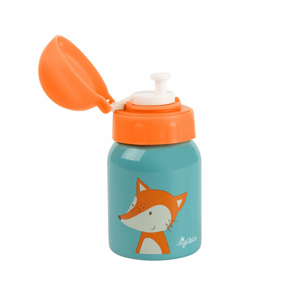 sigikid Edelstahl Trinkflasche Fuchs, Wasserflasche, Kindertrinkflasche, Kinder Flasche, Blau, 250 ml, 24994