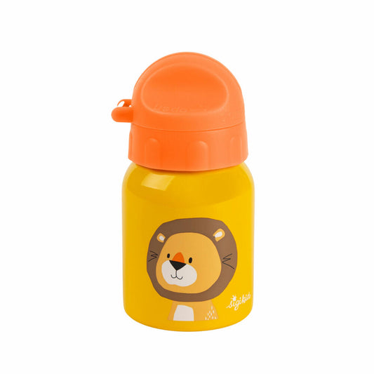 sigikid Trinkflasche Löwe, Kindertrinkflasche, Kinder Flasche, Wasserflasche, Edelstahl, Gelb, 250 ml, 25115