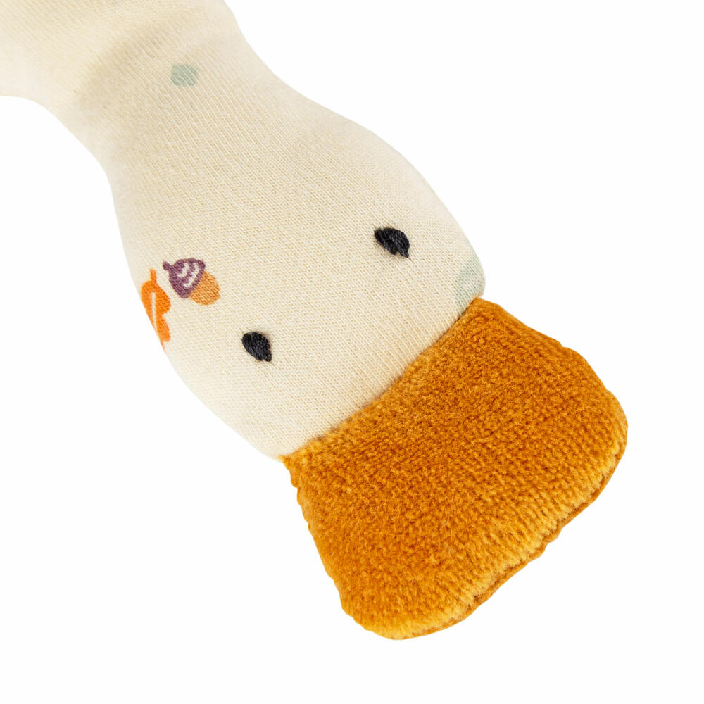 sigikid Gans beige sigibaby, Rassel, Greifling, Greifspielzeug, Baby, Baumwolle, Cremeweiß, 39994