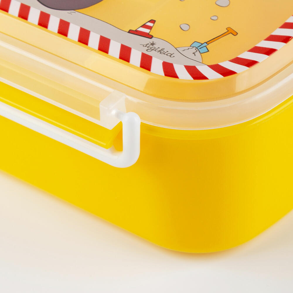 sigikid Bodo Bagger Brotdose, Brotbox, Butterbrotdose, Vesperdose, Kinder, Kunststoff, 17 x 11 cm, Gelb, 25267