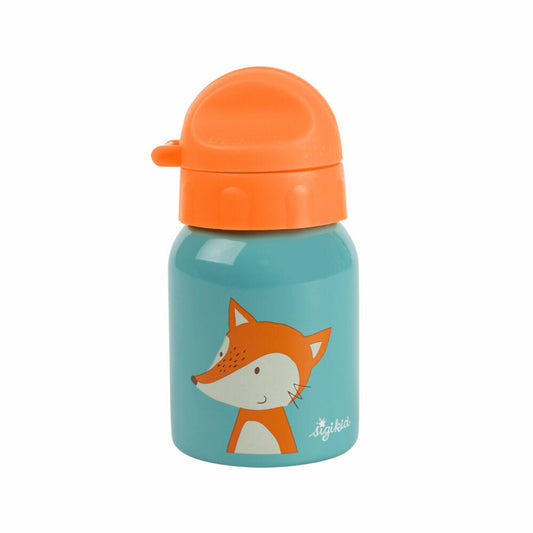 sigikid Edelstahl Trinkflasche Fuchs, Wasserflasche, Kindertrinkflasche, Kinder Flasche, Blau, 250 ml, 24994