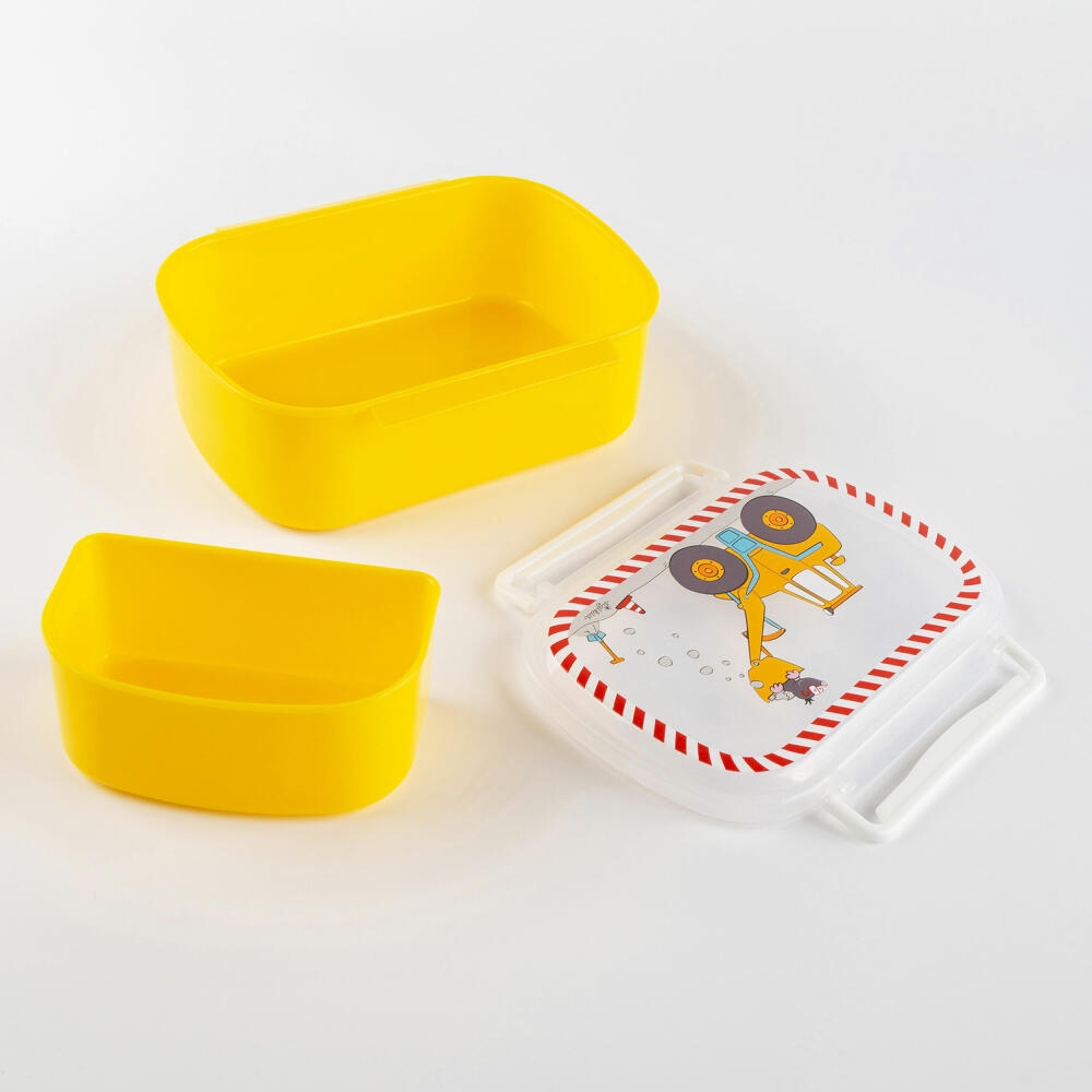 sigikid Bodo Bagger Brotdose, Brotbox, Butterbrotdose, Vesperdose, Kinder, Kunststoff, 17 x 11 cm, Gelb, 25267