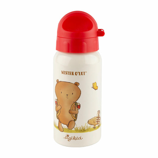 sigikid Mister O Lui Trinkflasche, Kindertrinkflasche, Kinder Flasche, Wasserflasche, Edelstahl, 400 ml, 52927