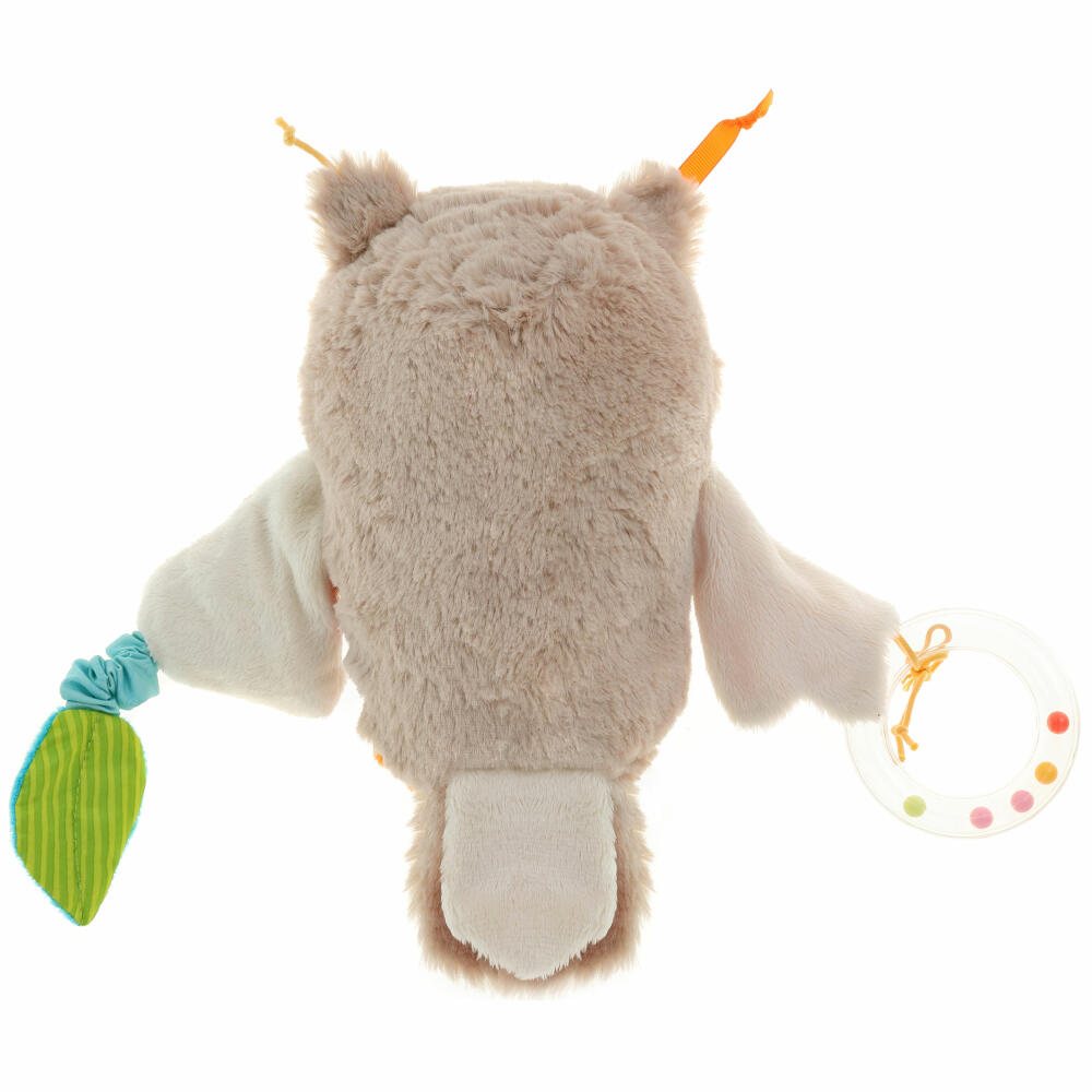 sigikid PlayQ Aktiv-Eule, Greifling, Vibrationsrassel, Rassel, Babyspielzeug, Baby Spielzeug, Polyester, H 20 cm, 42185