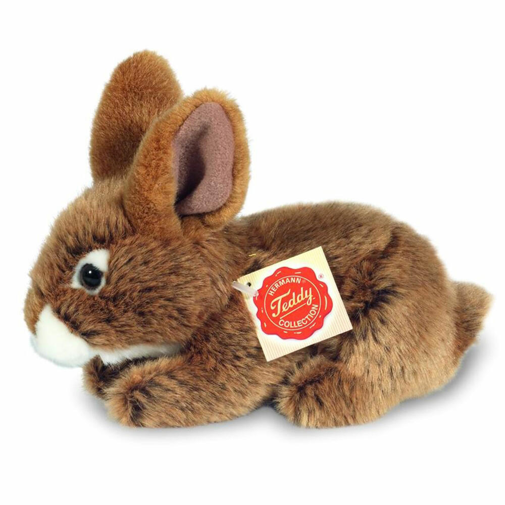 Teddy Hermann Hase sitzend, Kuscheltier, Stofftier, Plüschtier, Braun, 19 cm, 937098