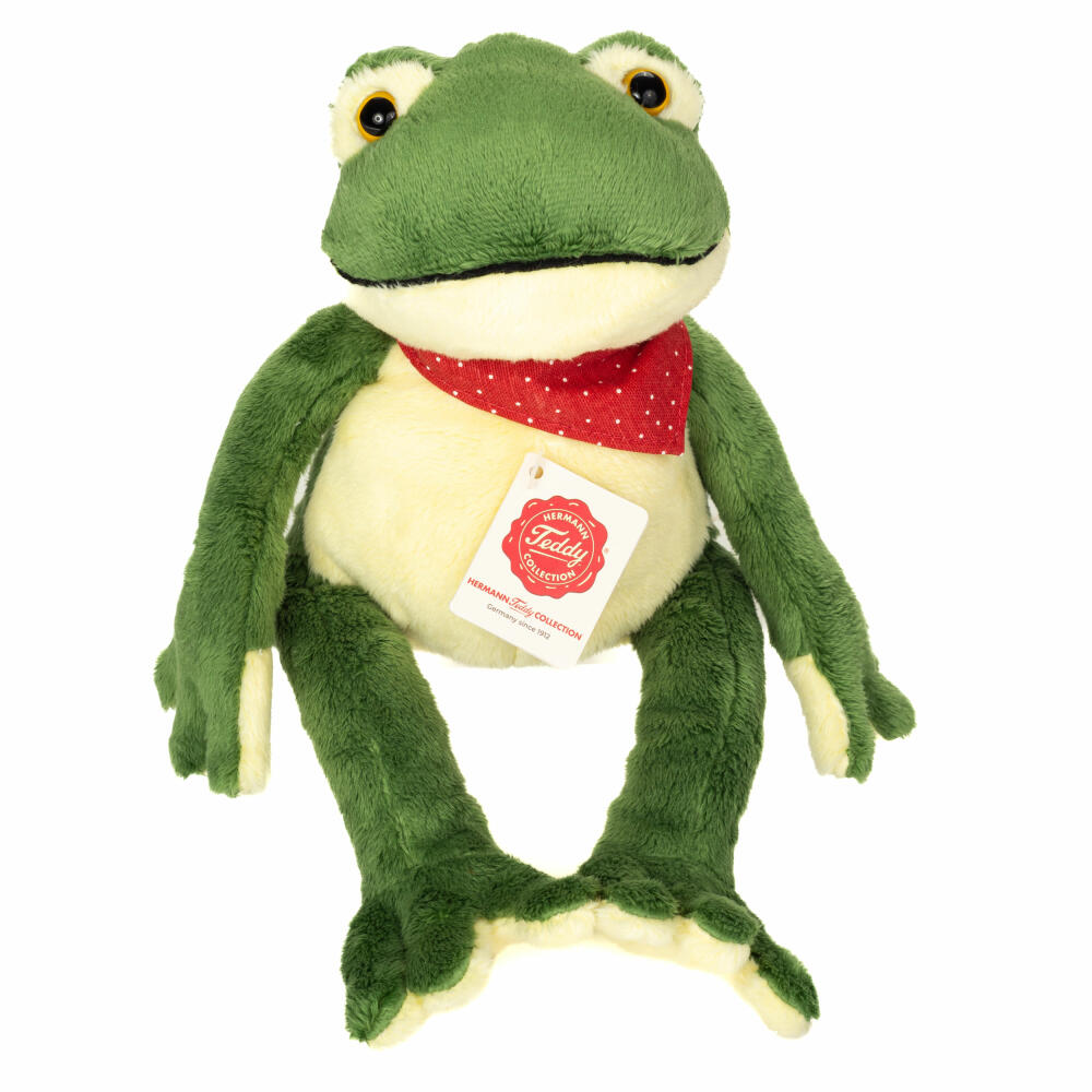 Teddy Hermann Schlenkerfrosch, Kuscheltier, Stofftier, Plüschtier, 28 cm, 920212