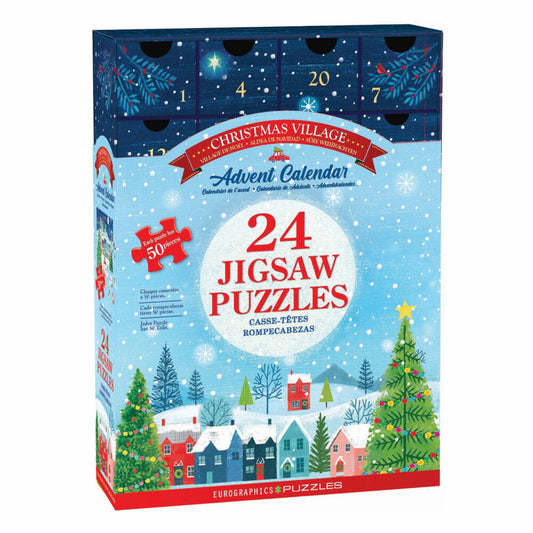Eurographics Puzzle-Adventskalender Christmas Village - Joanne Cave, 24 x 50 Teile, 8924-5920